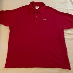 Lacoste shirt men’s 8 3xl Red Polo 100% Cotton Short Sleeve